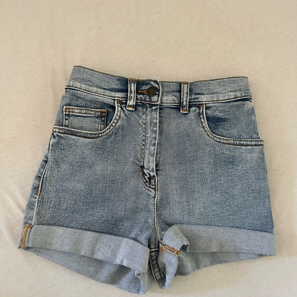 Wilfred Blue Jean Shorts Distressed Cut-Off Style